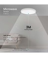 18W LED sensorlamp met Samsung chip - Ø29,5cm, IP44, witte rand, ingebouwde microgolfsensor