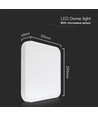 18W LED sensorlamp met Samsung chip, 4000K - Vierkant, IP44, witte rand, 295x295mm, ingebouwde microgolfsensor