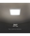 12W LED plafondpaneel, vierkant - Samsung LED chip, 1200lm, witte rand, 4000K