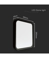 18W LED plafondlamp - 25 x 25cm, zwarte rand, Samsung LED Chip, incl. lichtbron