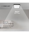 18W LED plafondlamp - 25 x 25cm, zwarte rand, Samsung LED Chip, incl. lichtbron