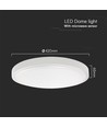 36W LED sensorlamp - Ø42cm, IP44, witte rand, Samsung Chip, ingebouwde microgolfsensor