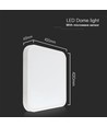 36W LED sensorlamp - IP44, 42 x 42cm, Samsung LED Chip, witte rand, afstandsbediening, ingebouwde sensor, incl. lichtbron