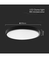 18W LED sensorlamp - IP44, Ø29,5cm, zwarte rand, ingebouwde sensor, afstandsbediening, incl. lichtbron