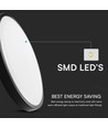 18W LED sensorlamp - IP44, Ø29,5cm, zwarte rand, ingebouwde sensor, afstandsbediening, incl. lichtbron