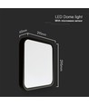 18W LED sensorlamp - IP44, 29,5 x 29,5cm, Samsung LED Chip, zwarte rand, afstandsbediening, ingebouwde sensor, incl. lichtbron