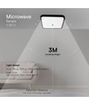 18W LED sensorlamp - IP44, 29,5 x 29,5cm, Samsung LED Chip, zwarte rand, afstandsbediening, ingebouwde sensor, incl. lichtbron