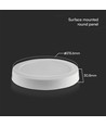 18W Ø21,6cm LED plafondlamp - Samsung LED chip, 1980lm, witte rand, rond mini panel