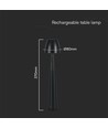 3W oplaadbare LED tafellamp, zwart - Dimbaar CCT, 3-staps touch, incl. USB kabel