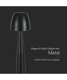 3W oplaadbare LED tafellamp, zwart - Dimbaar CCT, 3-staps touch, incl. USB kabel