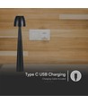 3W oplaadbare LED tafellamp, zwart - Dimbaar CCT, 3-staps touch, incl. USB kabel