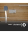 2W-3W oplaadbare LED tafellamp - Ø8cm, 3-staps dimbaar, wit, incl. USB-kabel