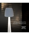 2W-3W oplaadbare LED tafellamp - Ø8cm, 3-staps dimbaar, wit, incl. USB-kabel