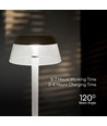 3W oplaadbare LED tafellamp - Ø13cm, 3-staps dimbaar, CCT, wit, incl. USB-kabel