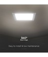 18W Inbouwpaneel - Achtergrondverlichting, Samsung Chip, 3000K, Vierkant