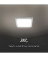 18W vierkant LED plafondpaneel - 4000K, witte rand, 21,4 x 21,4 cm, backlit plafondlamp