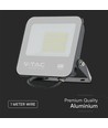 50W LED breedstraler - IP65, zwart, werklamp, Samsung chip, 4000K, grijs, matglas