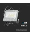 30W LED breedstraler, 160lm/W - IP65, zwarte behuizing, grijs glas, 4000K, 5 jaar garantie