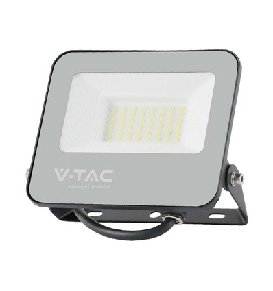 30W LED schijnwerper - 6500K, zwarte behuizing, grijs glas, 160lm/W