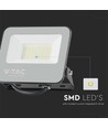 30W LED schijnwerper - 6500K, zwarte behuizing, grijs glas, 160lm/W