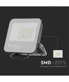 50W LED-breedstraler - 160lm/W, 4000K, Zwarte behuizing, grijs