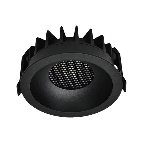 12W Ø8,6cm Anti-verblinding CCT Downlight RA90 - Zaagmaat: Ø7,5 cm, Buitenmaat: Ø8,6 cm, 3 lichtkleuren, zwart front, Honeycomb