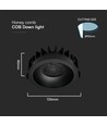 18W Glarevrije RA90 CCT Downlight Ø106mm - 3 lichtkleuren, zwarte voorkant, Gat: Ø95mm, Honeycomb