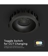 18W Glarevrije RA90 CCT Downlight Ø106mm - 3 lichtkleuren, zwarte voorkant, Gat: Ø95mm, Honeycomb
