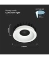 18W Ø10,6cm Anti-verblinding CCT Downlight RA90 - Zaaggat: Ø9,5 cm, Afmetingen: Ø10,6 cm, 3 lichtkleuren, wit front, Honeycomb