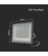 50W LED-breedstraler CCT - IP65, grijze behuizing, 3 lichtkleuren