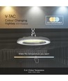 150W LED high bay, CCT - 82lm/W, Ø27,7cm, 3 lichtkleuren, IP20 binnen