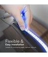 50m 10,5W/m Blauwe LED strip - 121 LED per meter, IP65 waterdicht, 230V, incl. stekker