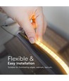 50m 10,5W/m LED strip, 3000K - IP65, 121 LED per meter, warm wit, 230V plug-and-play