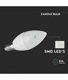 E14 6,5W LED kaarslamp - 600lm, kunststof, Samsung LED chip