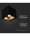 9W Solara zwarte LED wandlamp met sensor - Zonne-energie, IP65, 3-in-1 CCT, 800lm, PIR sensor