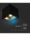 9W Solara zwarte LED wandlamp met sensor - Zonne-energie, IP65, 3-in-1 CCT, 800lm, PIR sensor