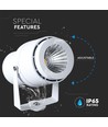 12W LED prikspot - IP65, Groen licht, witte behuizing, aluminium