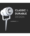 12W LED prikspot - IP65, Groen licht, witte behuizing, aluminium