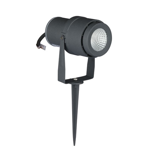 12W LED tuinspot met prikpen - IP65, Groene kleur, grijze behuizing, 20 graden, aluminium