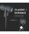 12W LED tuinspot met prikpen - IP65, Groene kleur, grijze behuizing, 20 graden, aluminium