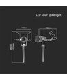 2W LED solar prikspot - IP65, zwart, 3.7V, schemersensor, COB LED, warm wit