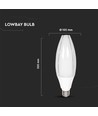E40 60W LED olijflamp - 6500lm, Samsung LED chip, 300°, 5 jaar garantie