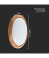60W LED plafondlamp met houtlook, dimbaar - 6000lm, Ø49cm, CCT, incl. afstandsbediening