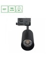 16W 3-fase 3-in-1 spanningsrailspot - 25°, CCT, zwart