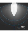 E14 6,5W LED kaarslamp - 600lm, kunststof, Samsung LED chip