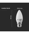 B22 4,5W LED kaarslamp - Samsung LED chip, vervangt 40W, 180°