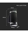 LED Wandlamp Zwart E27 IP44