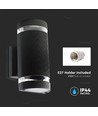 LED Wandlamp Zwart E27 IP44