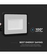 20W schijnwerper - Samsung Chip, kabel 1m, 3000K, zwarte behuizing, zwart glas