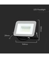30W LED breedstraler met Samsung LED chip - 80lm/W, IP65, zwart, 4000K, buiten/binnen